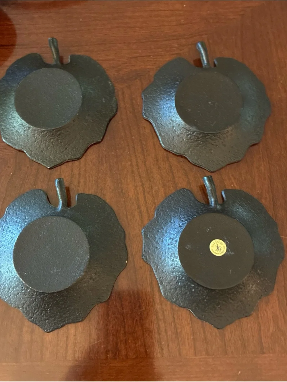 VTG 12pc Kotobuki Japan tetsubin Cast Iron Tea Set-hobnail, 4 leaf saucers, cups